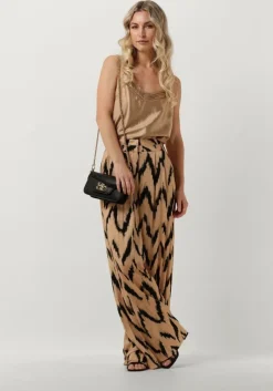 beige aaiko wijde broek frederique ikat vis 528