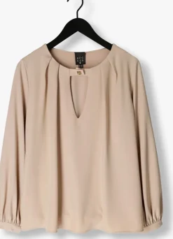 beige access blouses blouse with front v opening