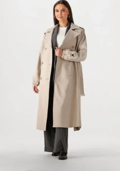 beige alix the label trenchcoats ladies woven trenchcoat