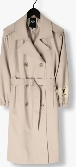 beige alix the label trenchcoats ladies woven trenchcoat