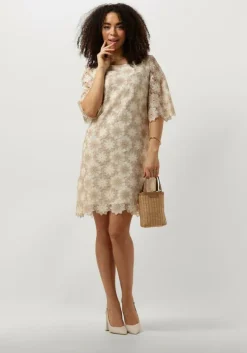 beige ana alcazar midi jurk dress sleeves 040419-3473