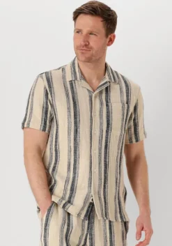 beige anerkjendt casual overhemd akleon structure s/s shirt