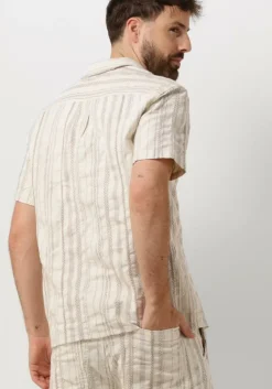 beige anerkjendt casual overhemd akleon s/s structure shirt