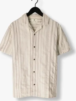 beige anerkjendt casual overhemd akleon s/s structure shirt