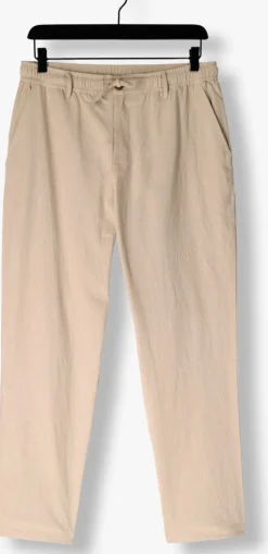 beige anerkjendt chino akjan cot/linen ela pants