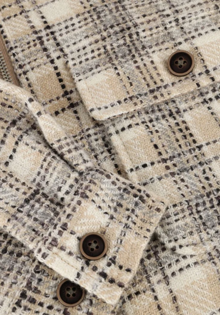 beige anerkjendt overhemden akhanky check twill overshirt
