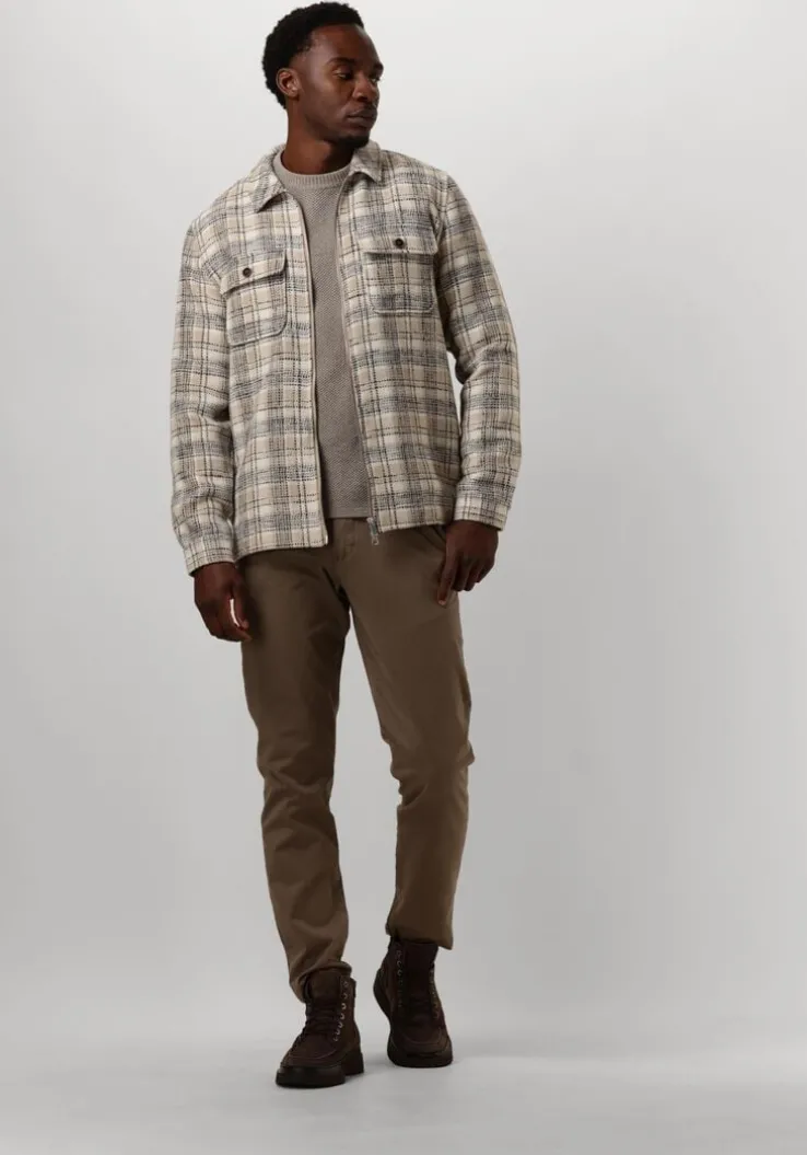 beige anerkjendt overhemden akhanky check twill overshirt