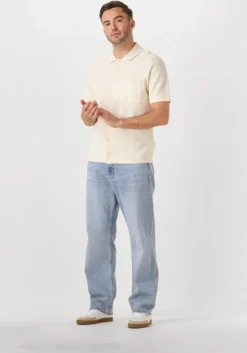 beige anerkjendt polo aksvend s/s knit shirt