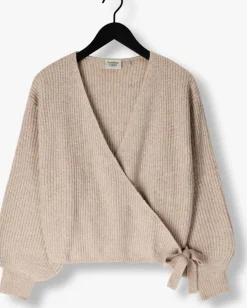 beige another label vest abby knitted cardigan
