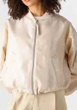 beige beaumont jack goldie bomber jacket