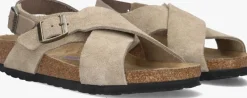 beige birkenstock platte sandalen tulum ii vl