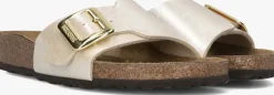 beige birkenstock slippers catalina cushion buckle
