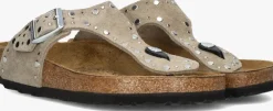 beige birkenstock teenslippers gizeh rivet border
