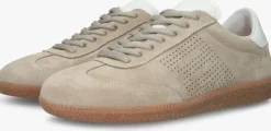beige blackstone lage sneakers lime wren perf woman