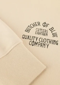 beige butcher of blue sweater army frat crew