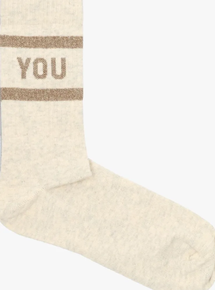 beige by-bar sokken lucky sparkle navy socks