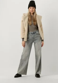 beige by-bar tops & t-shirts basic ls stripe top