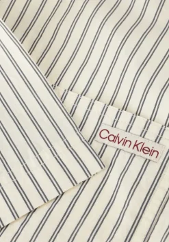beige calvin klein casual overhemd cotton poplin s/s shirt