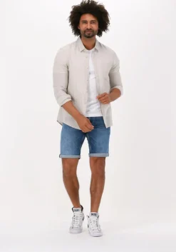 beige calvin klein casual overhemd cotton linen chest pocket shirt