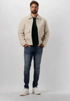 beige calvin klein jack wool blend jack