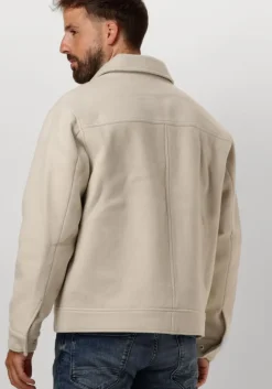 beige calvin klein jack wool blend jack