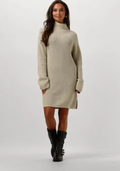 beige calvin klein mini jurk chunky loose sweater dress