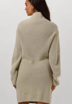 beige calvin klein mini jurk chunky loose sweater dress