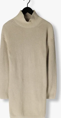 beige calvin klein mini jurk chunky loose sweater dress