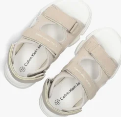 beige calvin klein platte sandalen 83024