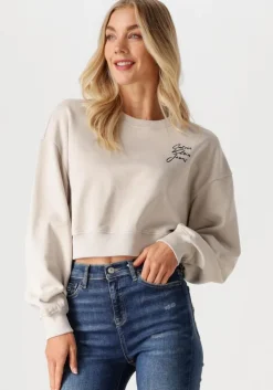 beige calvin klein sweater script institutional crewneck