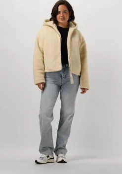 beige calvin klein teddy jas sherpa jacket