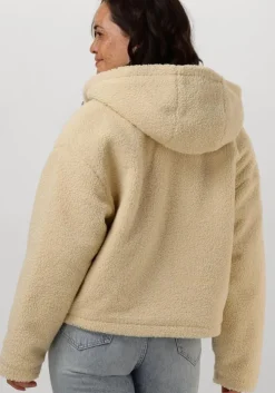 beige calvin klein teddy jas sherpa jacket