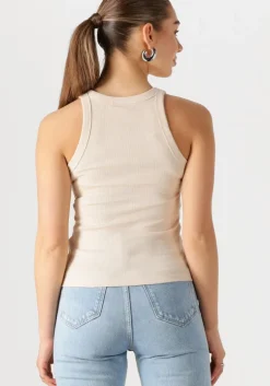 beige calvin klein top varsity calvin klein rib tank