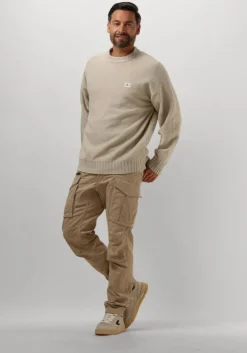 beige calvin klein trui boucle boxy sweater