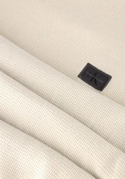 beige calvin klein trui woven label waffle ls tee