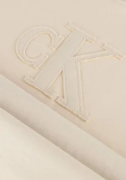 beige calvin klein t-shirt ck applique regular tee