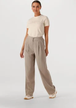 beige calvin klein t-shirt ck applique regular tee