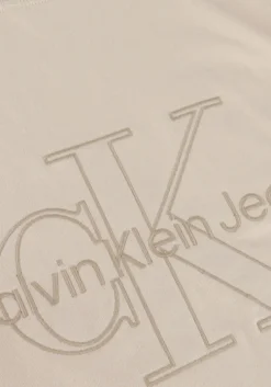 beige calvin klein t-shirt monologo washed tee