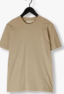 beige calvin klein t-shirt woven label regular tee