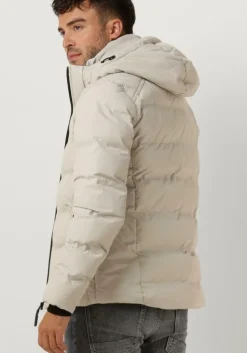 beige cast iron gewatteerde jas hooded jacket dewster speedguard