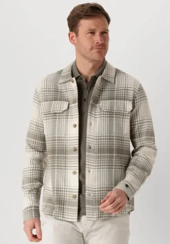beige cast iron overshirt long sleeve shirt check weave yd
