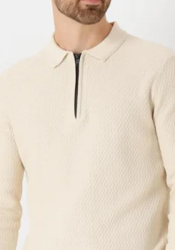 beige cast iron polo long sleeve polo cotton modal