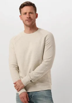 beige cast iron trui crewneck cotton heather plated blend