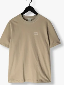 beige cast iron t-shirt regular fit peached jersey
