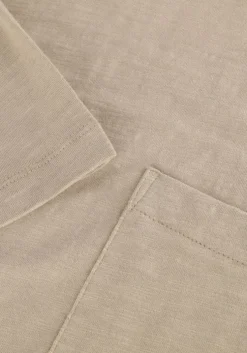 beige cast iron t-shirt short sleeve r-neck regular fit cotton slub