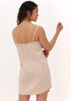 beige cc heart mini jurk lace slipdress