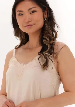 beige cc heart mini jurk lace slipdress