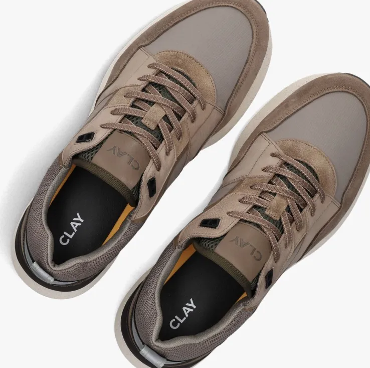 beige clay lage sneakers 13833