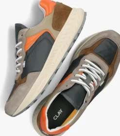 beige clay lage sneakers 13655