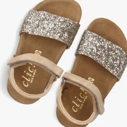 beige clic! platte sandalen hg-grass